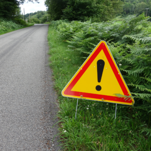 warning road sign